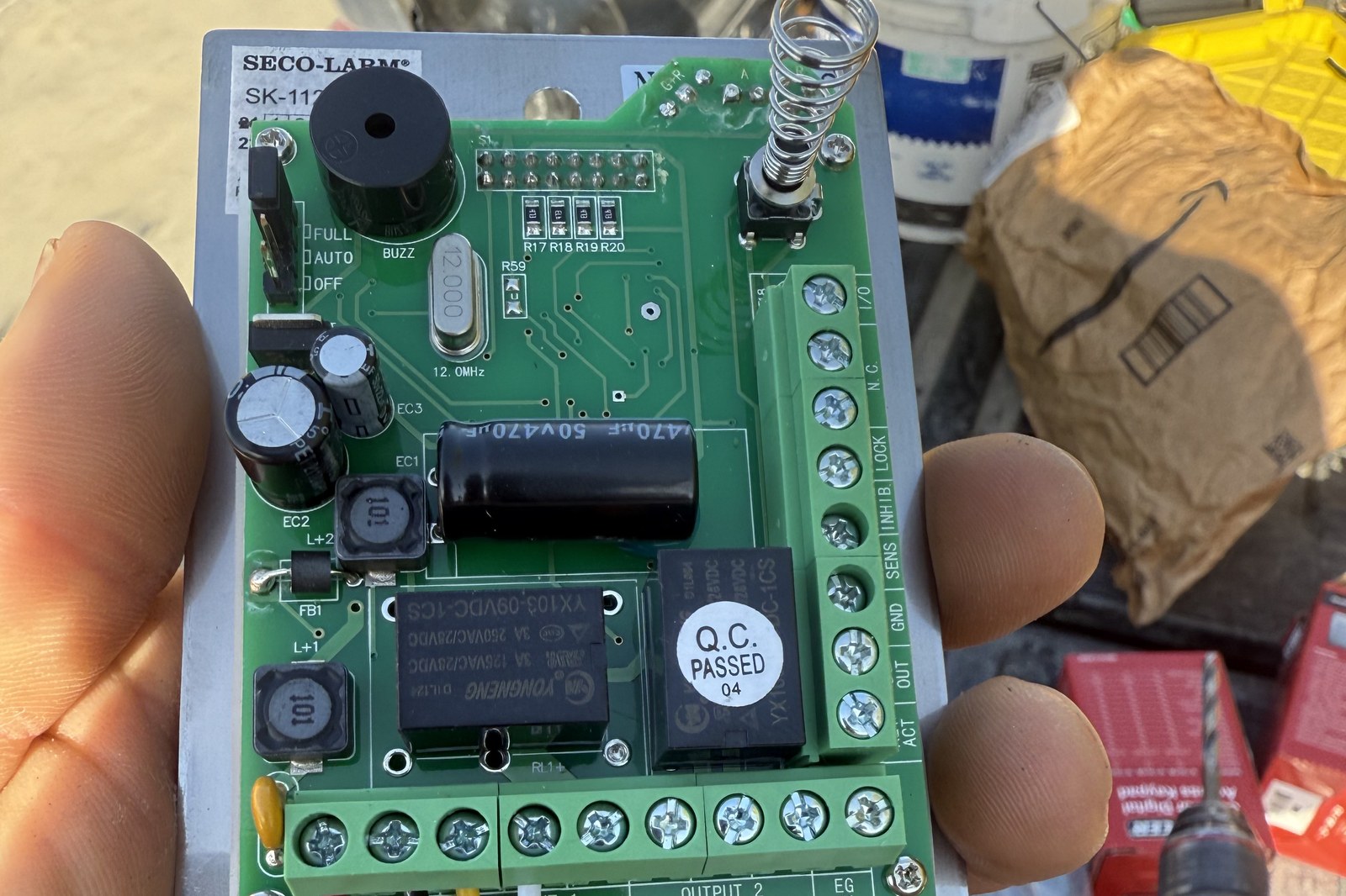 Access control board with low-voltage wire terminations