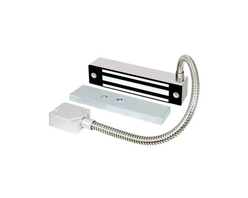 Electromagnetic maglock with armature plate and conduit-protected power lead